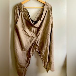 Tan Khaki Linen Pants